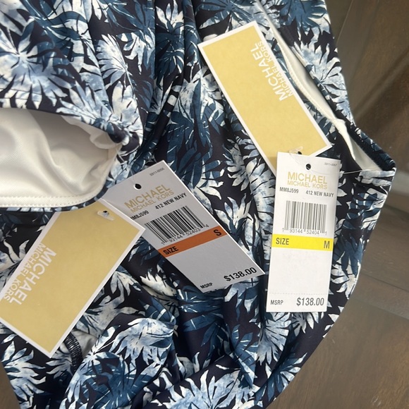 MICHAEL Michael Kors Blouson High Neck Tankini Top - Palm Mix. - Picture 12 of 13